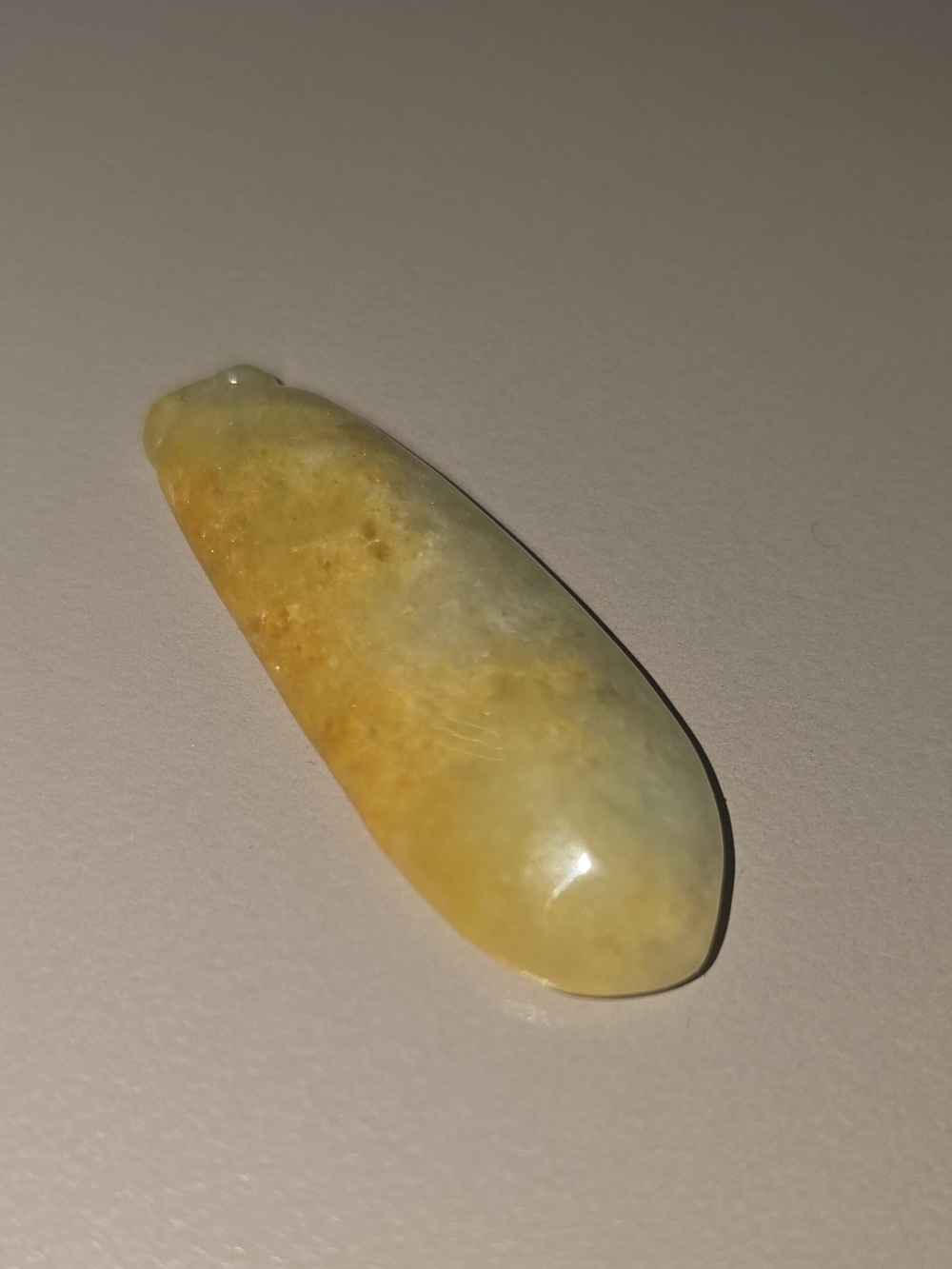 Certified Grade A Natural Yellow Jadeite Jade Pendant NWOT with Card